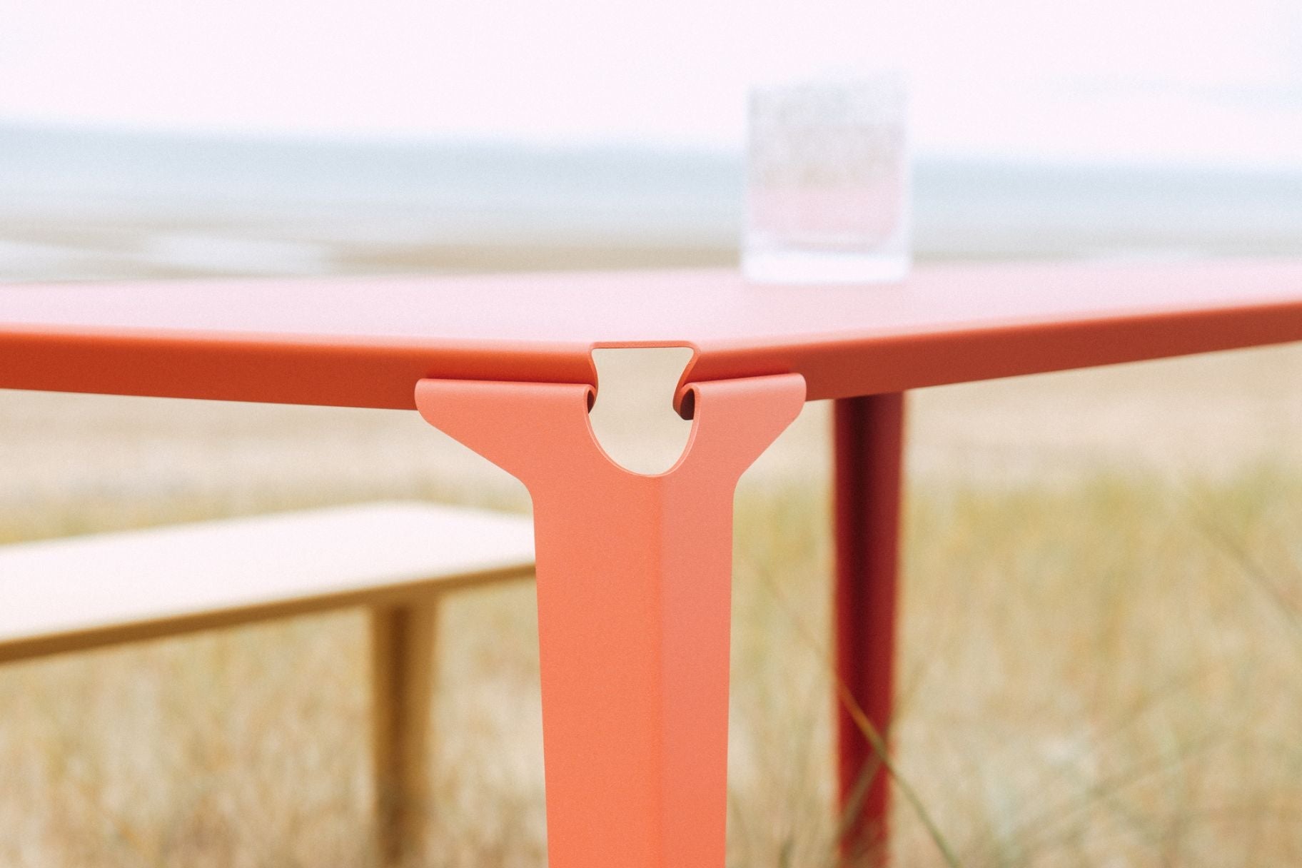 table en acier rose nantes atelier percheron