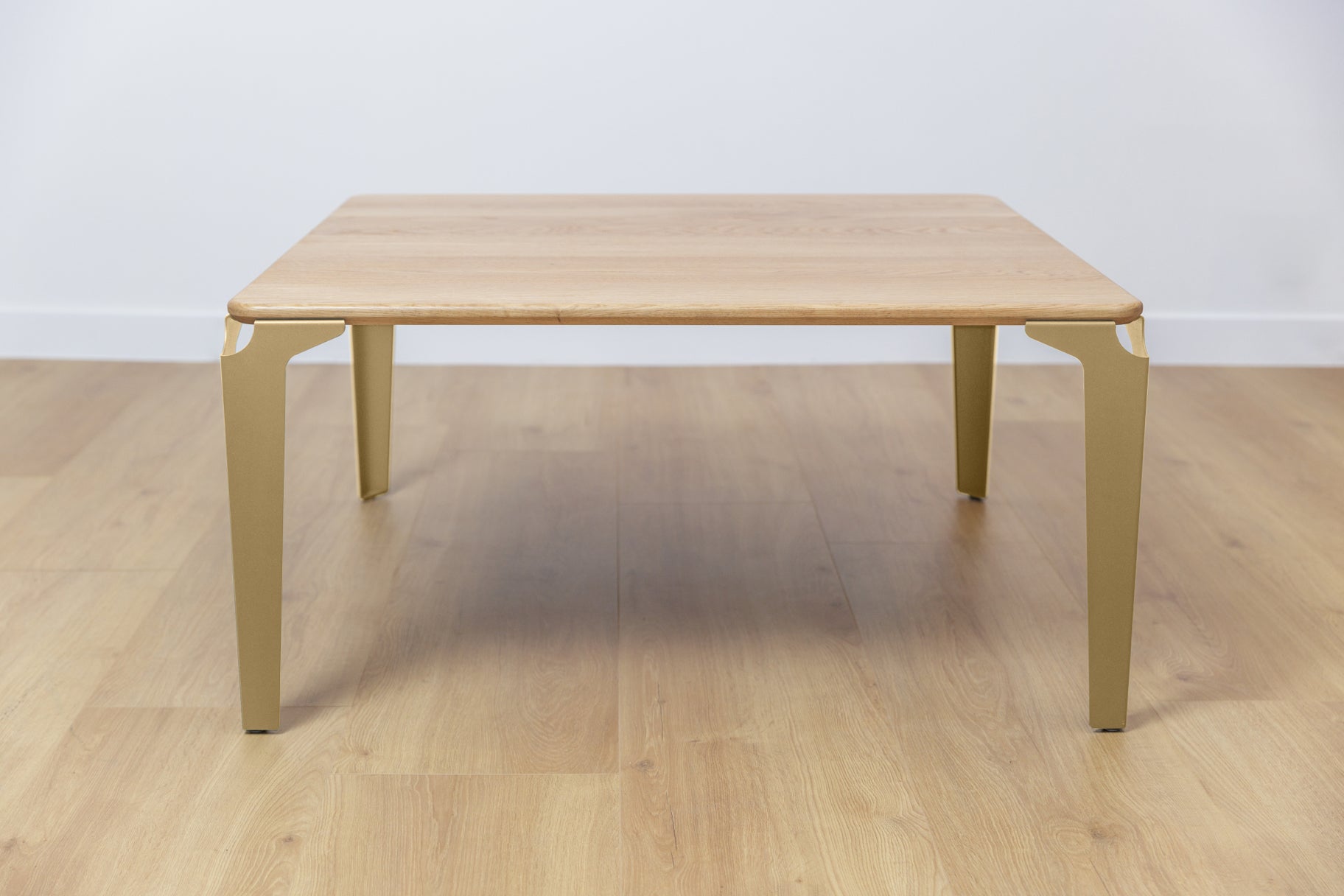 table basse bois et acier Biarritz de couleur beige