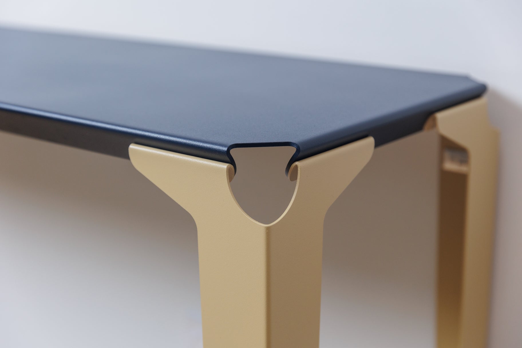 console acier chantilly bleu acier et beige