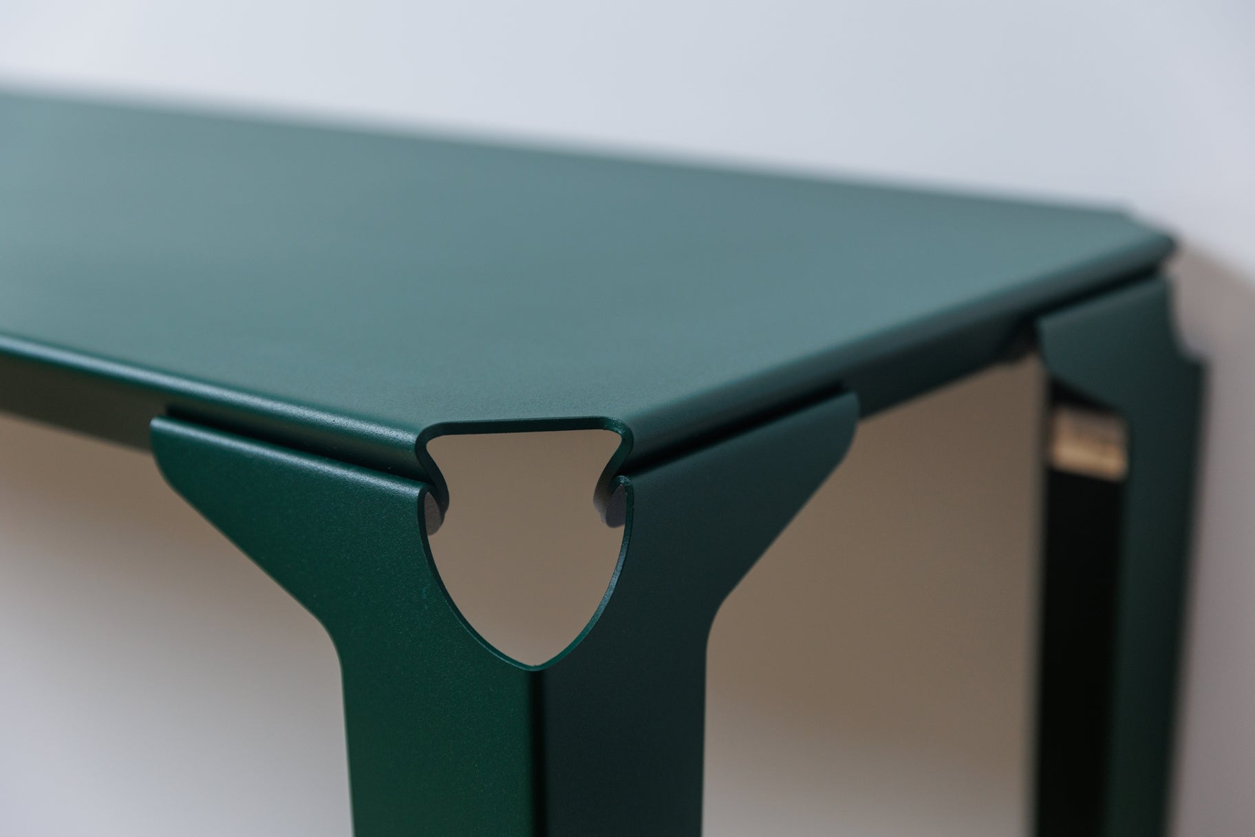 console acier chantilly vert mousse