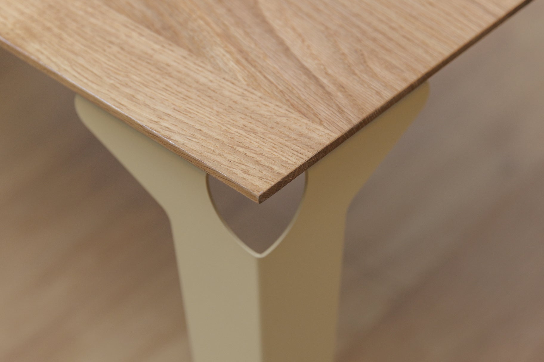 table basse bois et acier beige Laval - atelier percheron