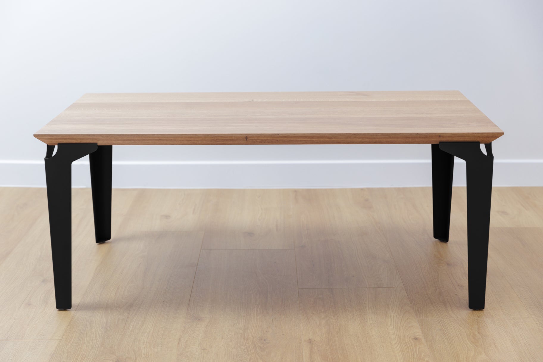 table basse bois et acier noir Laval - atelier percheron