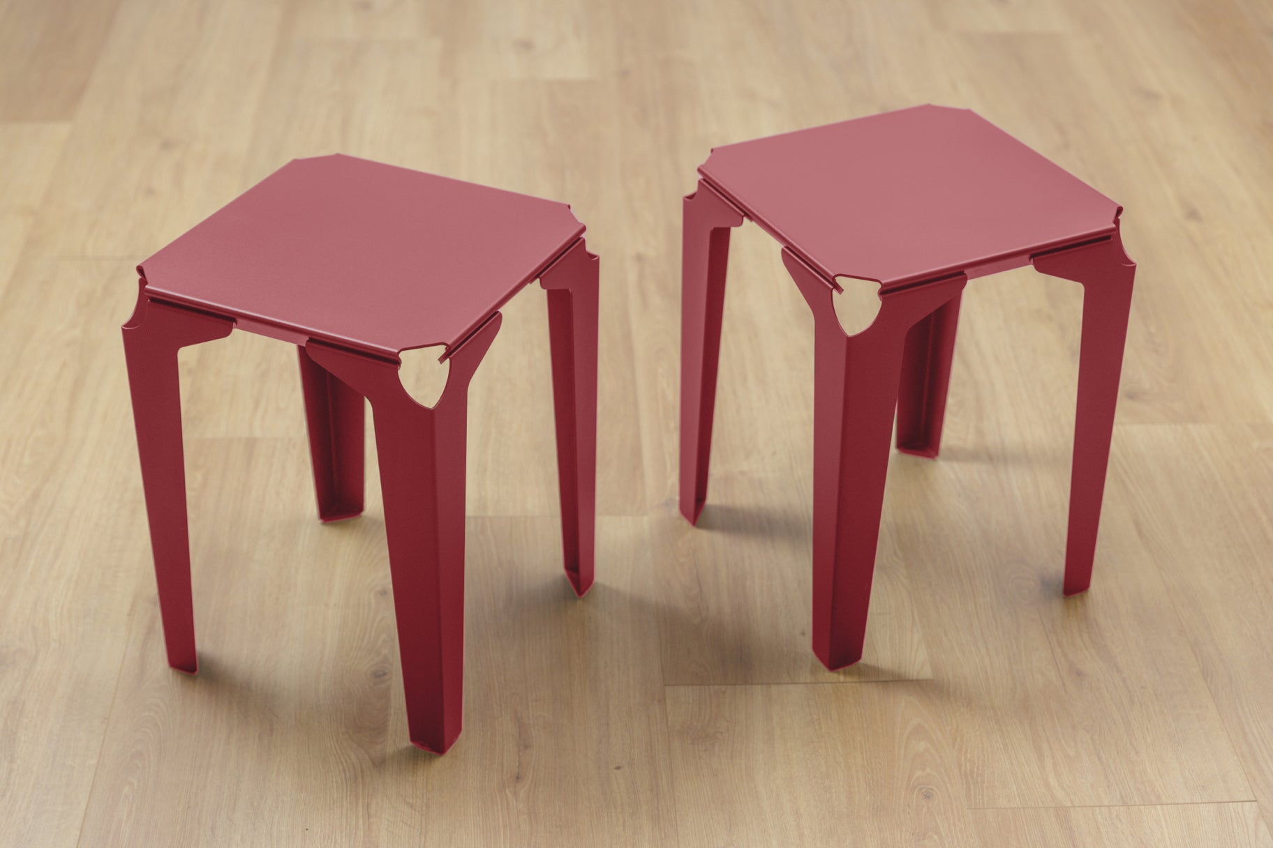 Tabourets Pontivy acier de couleur rose
