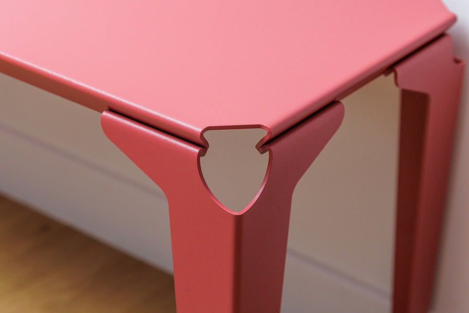 Banc acier thermolaqué rose Toulouse - Atelier percheron