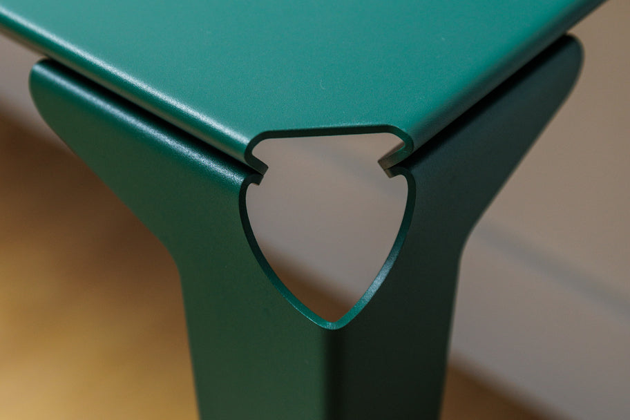 Banc acier thermolaqué vert mousse Toulouse - Atelier percheron