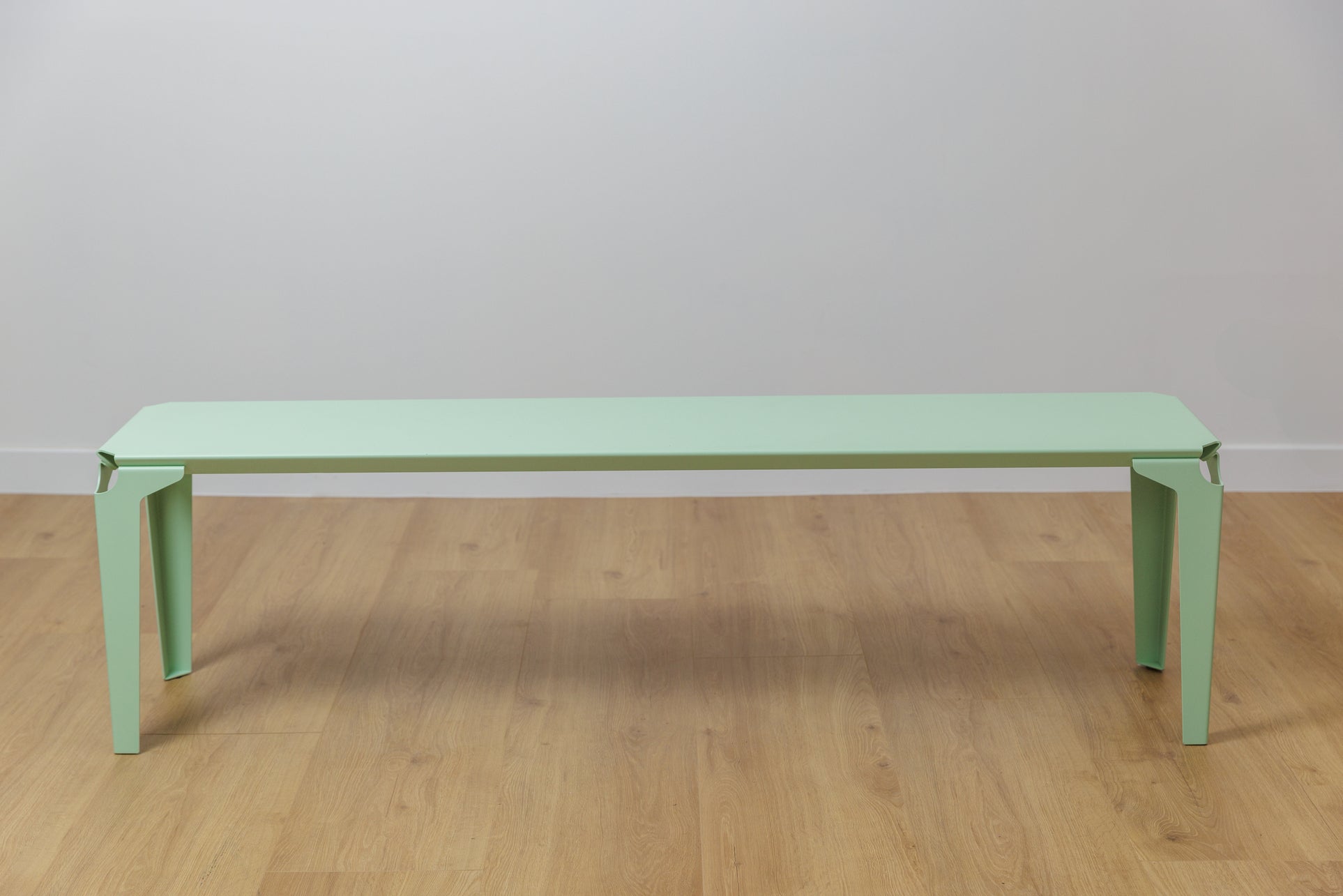 Banc acier thermolaqué vert pastel Toulouse - Atelier percheron