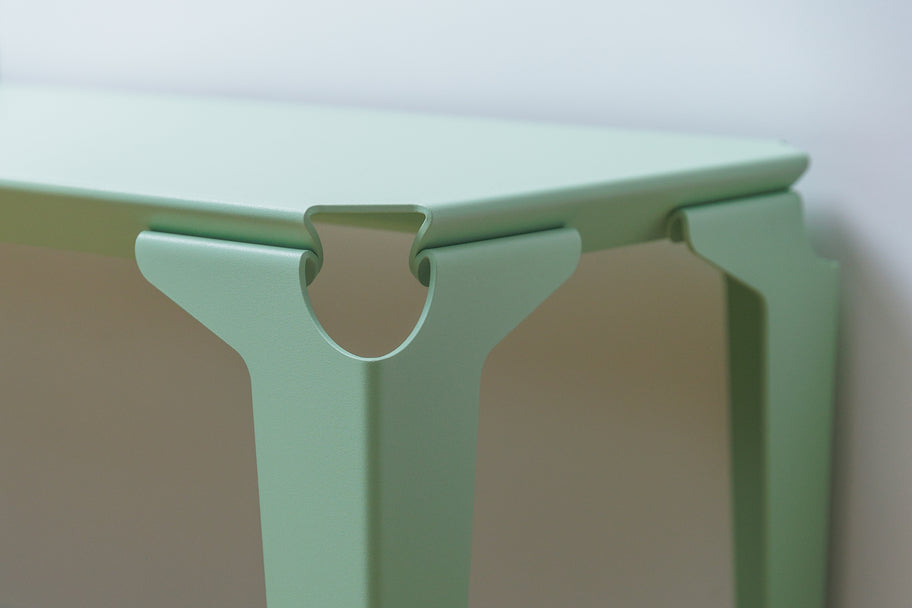 Banc acier thermolaqué vert pastel Toulouse - Atelier percheron