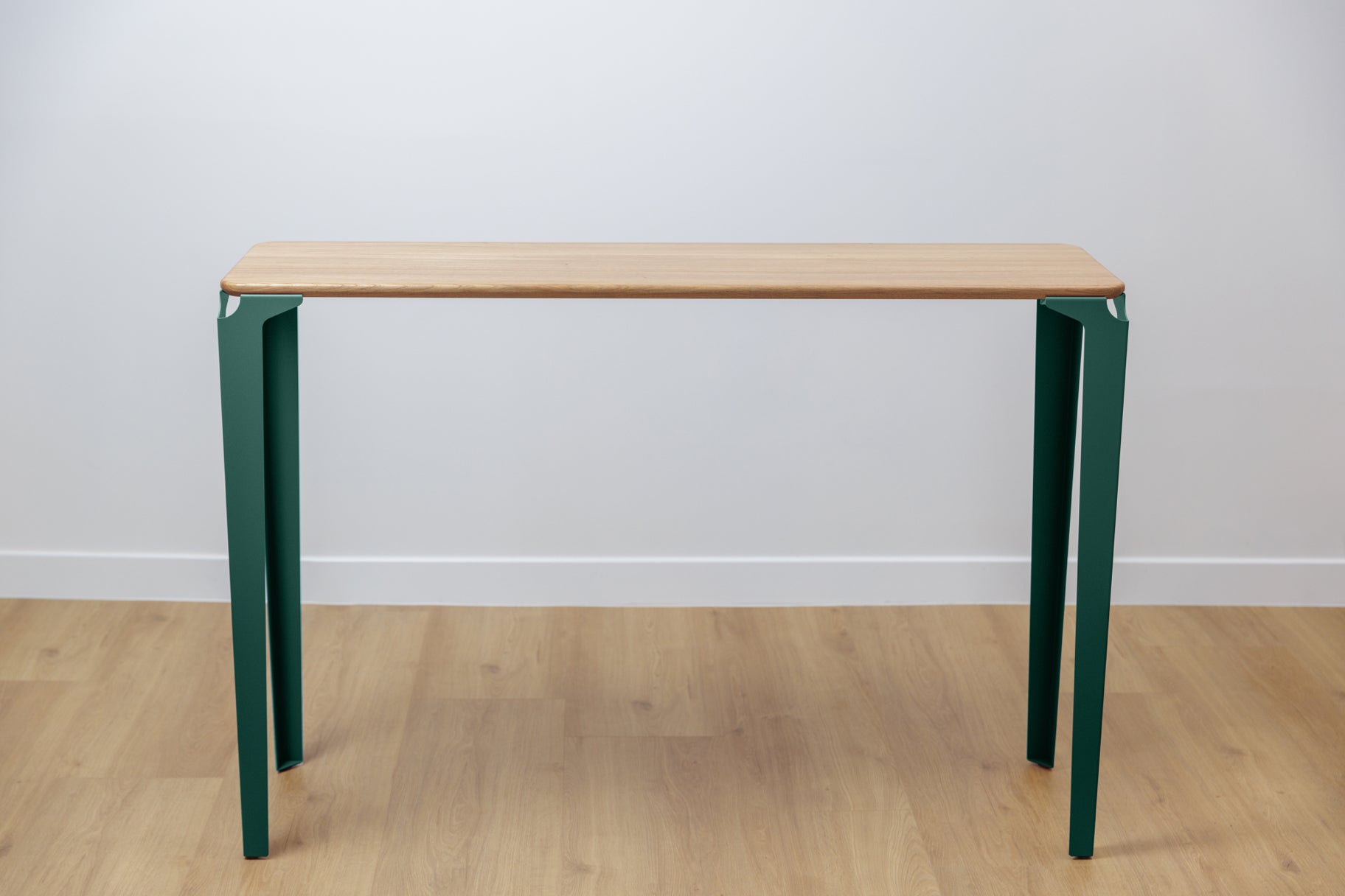 Console vittel chêne et acier vert mousse
