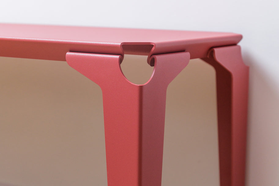 Banc acier thermolaqué rose Toulouse - Atelier percheron